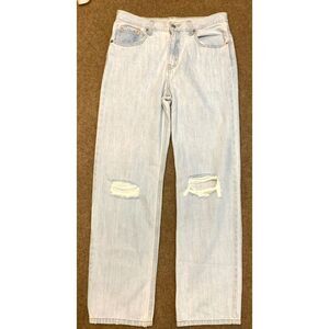 Levis Jeans Womens 29 Low Pro Straight Leg Distressed Light Wash Y2K Denim